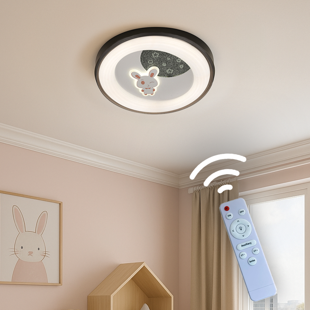 Kız Çocuğu 3 Renk Kumandalı Led Çocuk Odası Avizesi(ACR-30-K PLAFONYER )